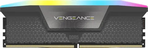 Photo de Kit Barrettes mémoire 32Go (2x16Go) DIMM DDR5 Corsair Vengeance RGB 7000MHz CL34 (Noir)