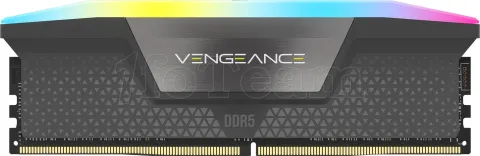 Photo de Kit Barrettes mémoire 32Go (2x16Go) DIMM DDR5 Corsair Vengeance RGB 7000MHz CL40 (Noir)