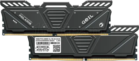 Photo de Kit Barrettes mémoire 32Go (2x16Go) DIMM DDR5 GeIL Polaris 4800Mhz (Noir)