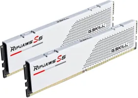 Photo de Kit Barrettes mémoire 32Go (2x16Go) DIMM DDR5 G.Skill Ripjaws S5 6000MHz (Blanc)