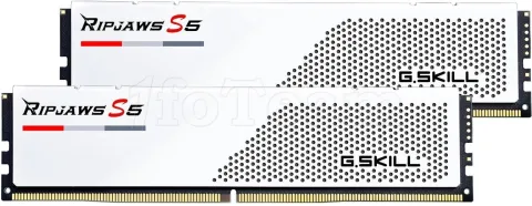 Photo de Kit Barrettes mémoire 32Go (2x16Go) DIMM DDR5 G.Skill Ripjaws S5 6000MHz (Blanc)