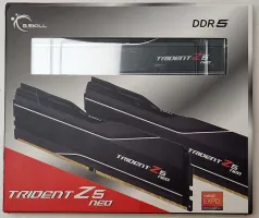 Photo de Kit Barrettes mémoire 32Go (2x16Go) DIMM DDR5 G.Skill Trident Z5  6000MHz (Noir) CL30 - SN 24020206087/88 - ID 203680