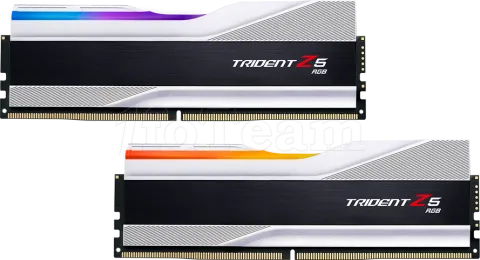 Photo de Kit Barrettes mémoire 32Go (2x16Go) DIMM DDR5 G.Skill Trident Z5 RGB  5200MHz (Argent)