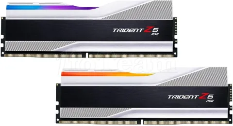 Photo de Kit Barrettes mémoire 32Go (2x16Go) DIMM DDR5 G.Skill Trident Z5 RGB 5600MHz CL36 (Argent)