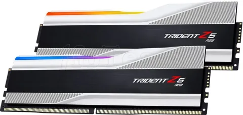 Photo de Kit Barrettes mémoire 32Go (2x16Go) DIMM DDR5 G.Skill Trident Z5 RGB 5600MHz CL36 (Argent)
