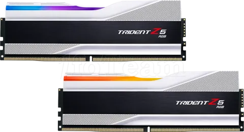 Photo de Kit Barrettes mémoire 32Go (2x16Go) DIMM DDR5 G.Skill Trident Z5 RGB  6000MHz (Argent) CL40