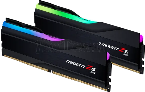 Photo de Kit Barrettes mémoire 32Go (2x16Go) DIMM DDR5 G.Skill Trident Z5 RGB  6000MHz (Noir) CL40