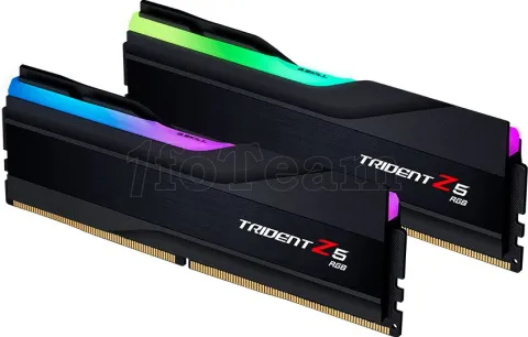 Photo de Kit Barrettes mémoire 32Go (2x16Go) DIMM DDR5 G.Skill Trident Z5 RGB  6000MHz (Noir)