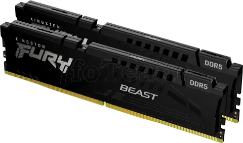 Photo de Kit Barrettes mémoire 32Go (2x16Go) DIMM DDR5 Kingston Fury Beast  4800MHz (Noir)
