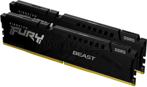 Photo de Kit Barrettes mémoire 32Go (2x16Go) DIMM DDR5 Kingston Fury Beast  5600MHz (Noir)