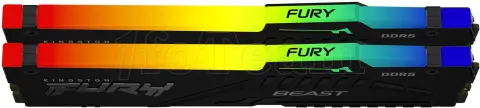 Photo de Kit Barrettes mémoire 32Go (2x16Go) DIMM DDR5 Kingston Fury Beast RGB  5600MHz (Noir)