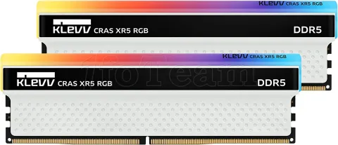 Photo de Kit Barrettes mémoire 32Go (2x16Go) DIMM DDR5 Klevv Cras XR5 RGB  6200MHz (Noir/Blanc)