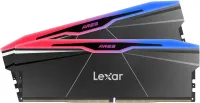 Photo de Kit Barrettes mémoire 32Go (2x16Go) DIMM DDR5 Lexar Ares 2nd Gen RGB 6000MHz CL30 (Noir)