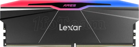 Photo de Kit Barrettes mémoire 32Go (2x16Go) DIMM DDR5 Lexar Ares 2nd Gen RGB 6000MHz (Noir)