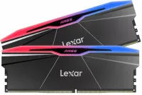 Photo de Kit Barrettes mémoire 32Go (2x16Go) DIMM DDR5 Lexar Ares 2nd Gen RGB 7600MHz (Noir)