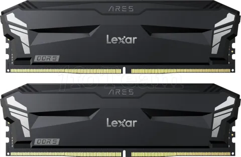 Photo de Kit Barrettes mémoire 32Go (2x16Go) DIMM DDR5 Lexar Ares OC 6000MHz (Noir)
