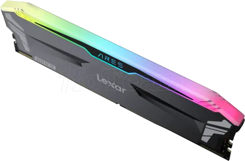 Photo de Kit Barrettes mémoire 32Go (2x16Go) DIMM DDR5 Lexar Ares RGB  5600MHz (Noir)