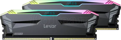 Photo de Kit Barrettes mémoire 32Go (2x16Go) DIMM DDR5 Lexar Ares RGB  6000MHz (Noir)