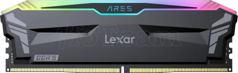 Photo de Kit Barrettes mémoire 32Go (2x16Go) DIMM DDR5 Lexar Ares RGB 6000MHz (Noir)