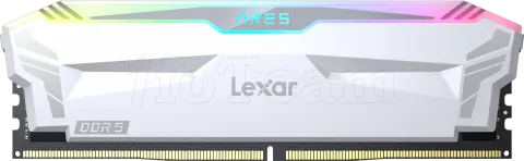 Photo de Kit Barrettes mémoire 32Go (2x16Go) DIMM DDR5 Lexar Ares RGB  6400MHz (Blanc)