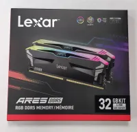 Photo de Kit Barrettes mémoire 32Go (2x16Go) DIMM DDR5 Lexar Ares RGB 6400MHz (Noir) - SN 6917284F2440/691727C92440 - ID 213379
