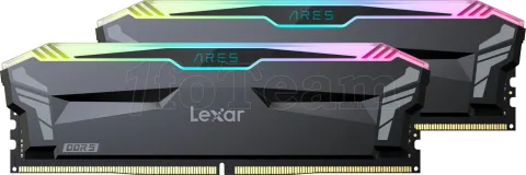 Photo de Kit Barrettes mémoire 32Go (2x16Go) DIMM DDR5 Lexar Ares RGB  6400MHz (Noir)