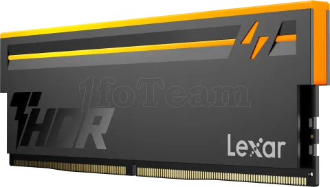 Photo de Kit Barrettes mémoire 32Go (2x16Go) DIMM DDR5 Lexar Thor 2nd Gen RGB 6000MHz (Noir)
