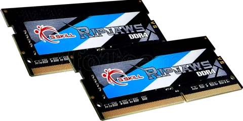 Photo de Kit Barrettes mémoire 32Go (2x16Go) SODIMM DDR4 G.Skill RipJaws 3200Mhz (Noir)