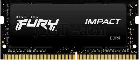 Photo de Kit Barrettes mémoire 32Go (2x16Go) SODIMM DDR4 Kingston Fury Impact  3200Mhz (Noir)