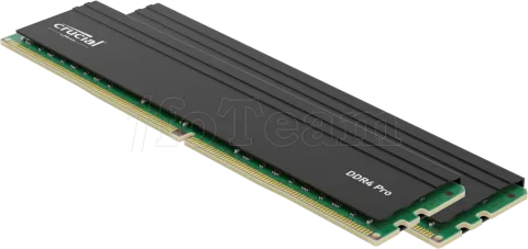 Photo de Kit Barrettes mémoire 64Go (2x32Go) DIMM DDR4 Crucial Pro  3200Mhz (Noir)