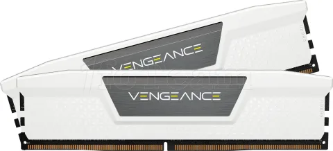 Photo de Kit Barrettes mémoire 64Go (2x32Go) DIMM DDR5 Corsair Vengeance  5200MHz (Blanc)