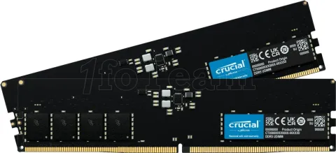 Photo de Kit Barrettes mémoire 64Go (2x32Go) DIMM DDR5 Crucial Classic 5600MHz (Noir)