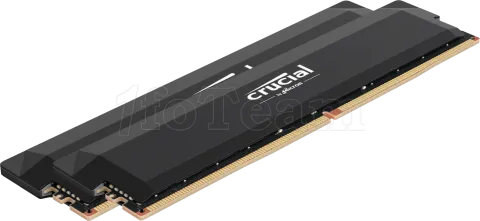 Photo de Kit Barrettes mémoire 64Go (2x32Go) DIMM DDR5 Crucial Pro OC Gaming 6400MHz (Noir)