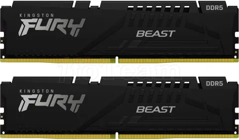 Photo de Kit Barrettes mémoire 64Go (2x32Go) DIMM DDR5 Kingston Fury Beast 5600MHz CL36 (Noir)
