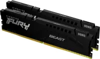 Photo de Kit Barrettes mémoire 64Go (2x32Go) DIMM DDR5 Kingston Fury Beast 5600MHz (Noir)