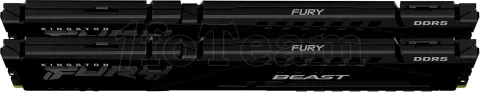 Photo de Kit Barrettes mémoire 64Go (2x32Go) DIMM DDR5 Kingston Fury Beast 5600MHz (Noir)