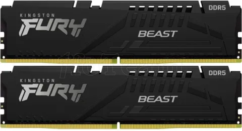 Photo de Kit Barrettes mémoire 64Go (2x32Go) DIMM DDR5 Kingston Fury Beast 5600MHz (Noir)