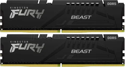 Photo de Kit Barrettes mémoire 64Go (2x32Go) DIMM DDR5 Kingston Fury Beast 6000MHz (Noir)