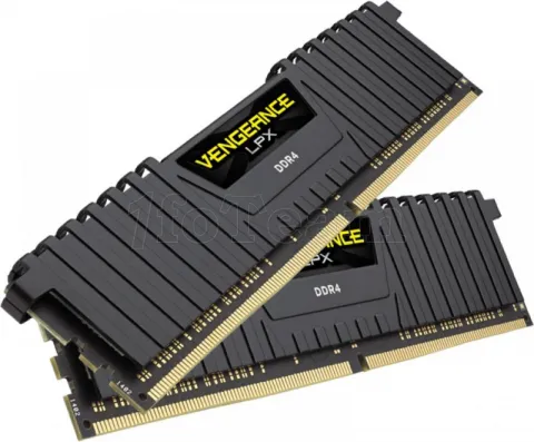 Photo de Kit Barrettes mémoire 8Go (2x4Go) DIMM DDR4 Corsair Vengeance LPX  2666Mhz (Noir)