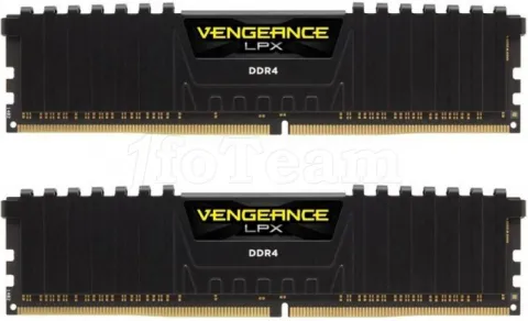 Photo de Kit Barrettes mémoire 8Go (2x4Go) DIMM DDR4 Corsair Vengeance LPX  2666Mhz (Noir)