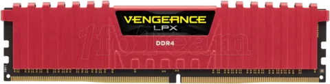 Photo de Kit Barrettes mémoire 8Go (2x4Go) DIMM DDR4 Corsair Vengeance LPX  2666Mhz (Rouge)