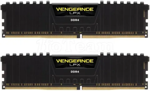 Photo de Kit Barrettes mémoire 8Go (2x4Go) DIMM DDR4 Corsair Vengeance LPX  3000Mhz (Noir)