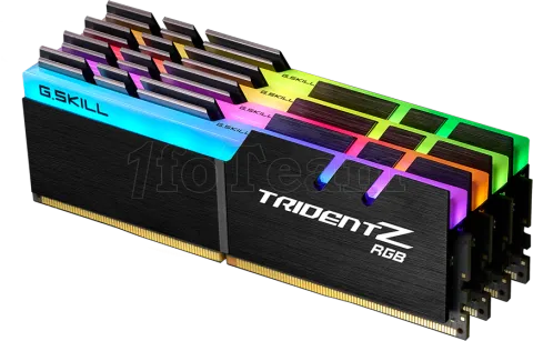 Photo de Kit Barrettes mémoire DIMM DDR4 G.Skill Trident Z RGB  3200Mhz 32Go (4x8Go) (Noir)