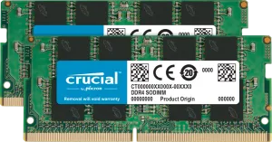 Photo de Kit Barrettes mémoire SODIMM DDR4 16Go (2x8Go) Crucial  3200Mhz (Vert)