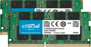 Photo de Kit Barrettes mémoire SODIMM DDR4 32Go (2x16Go) Crucial  3200Mhz (Vert)