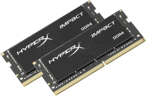 Photo de Kit Barrettes mémoire SODIMM DDR4 Kingston HyperX Impact  2400Mhz 16Go (2x8Go) (Noir)