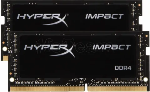 Photo de Kit Barrettes mémoire SODIMM DDR4 Kingston HyperX Impact  2400Mhz 16Go (2x8Go) (Noir)