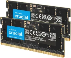 Photo de Kit Barrettes mémoire SODIMM DDR5 32Go (2x16Go) Crucial  4800Mhz (Noir)