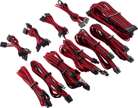 Photo de Kit de câbles modulaires Corsair Premium Pro (type 4 Gen.4) 60cm (Noir/Rouge)