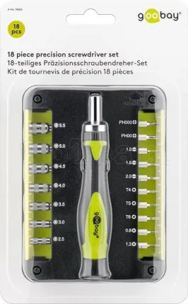 Photo de Kit de Tournevis de précision Goobay 18 pièces